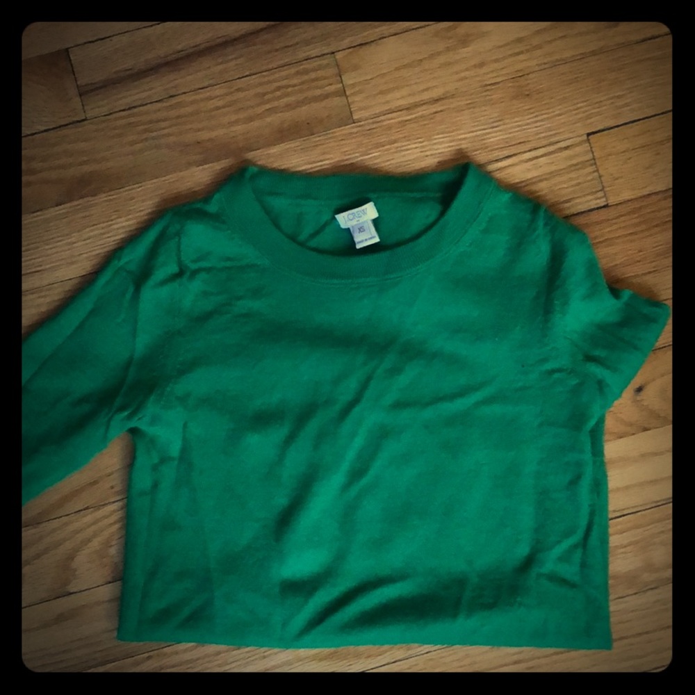 J Crew emerald green crew neck sweater